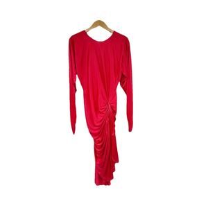 Night Moves New York Red Polyester Bodycon Ruched Evening Gown Dress Womens 7/8